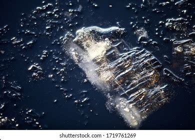 Ice Crystals On Water Surface Closeup Stock Photo 1968800824 | Shutterstock