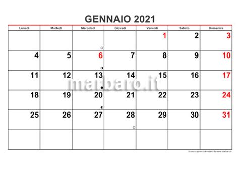 Calendario 2021 Da Stampare