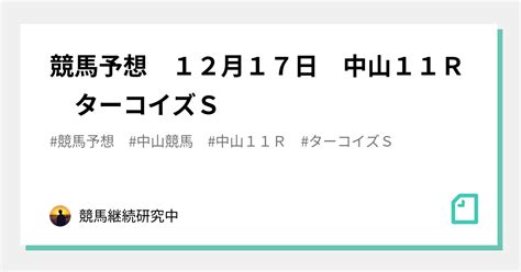 競馬予想 12月17日 中山11r ターコイズs｜競馬継続研究中