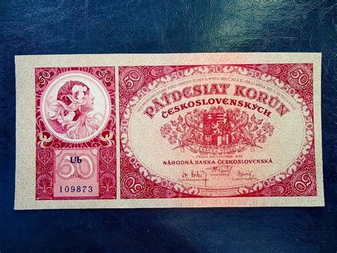 50 Korun 1929 Serie Ub NEPERFOROVANA UNC AUNC Aukro