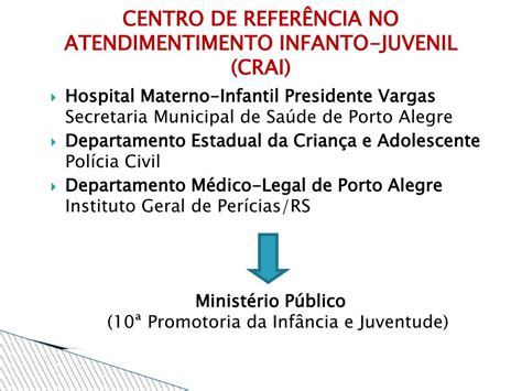 Ppt Centro De Refer Ncia No Atendimentimento Infanto Juvenil Crai