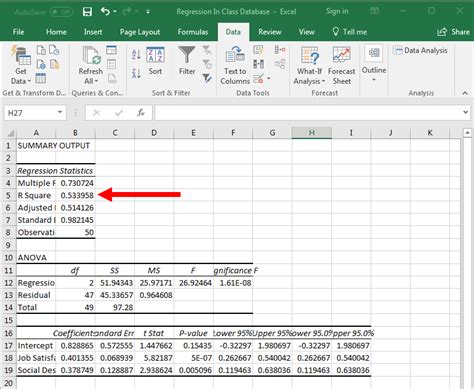 Regression In Excel Dr Matt C Howard