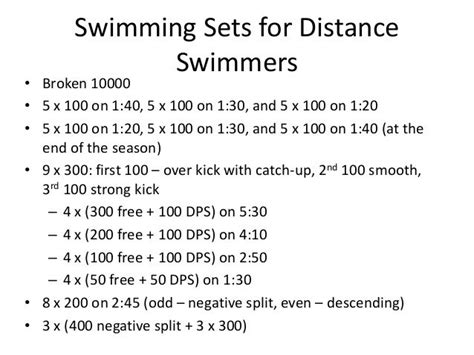 Training Of Top Distance Swimmers