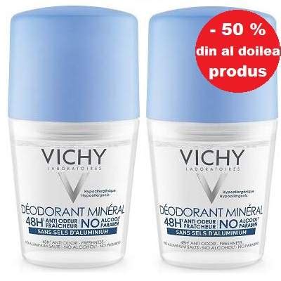 Pachet Oferta Antiperspirant Roll On Mineral 48H Vichy Bebe Tei