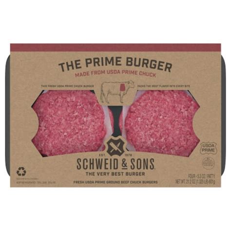 Schweid Sons The Prime Burger Patties Ct Oz Frys Food Stores