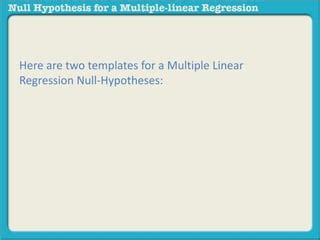 Null Hypothesis For Multiple Linear Regression PPT