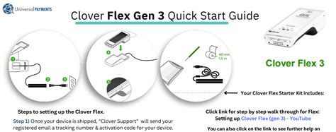 Clover Flex Gen 3 Quick Start Guide Universal Payments