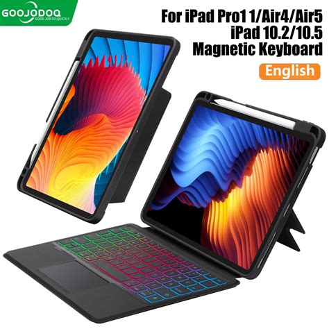 Goojodoq For Ipad Magnetic Removable Case With Bluetooth Backlit