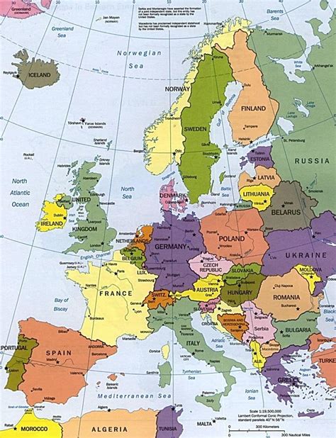 Europe Carte Des Pays En Couleur