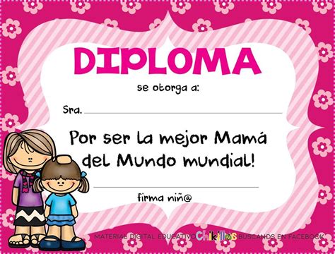 Diploma Para El D A De La Madre Diplomas Para Mam Tarjetas Para