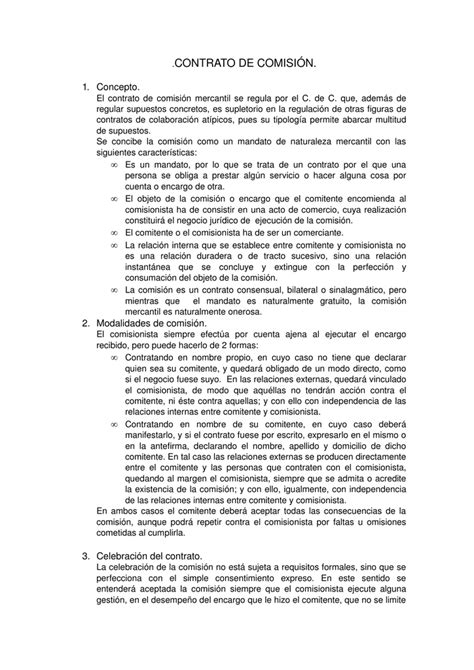 Contrato De Comisi N