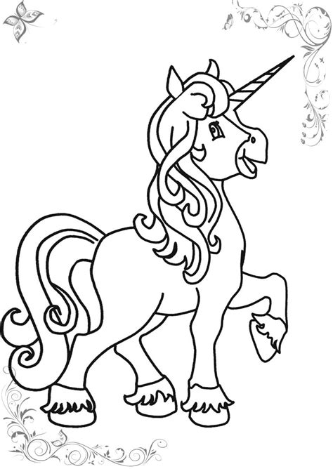 Dibujos para colorear de unicornios 100 imágenes en blanco y negro