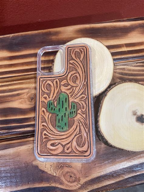 Iphone Pro Max Tooled Leather Case Etsy