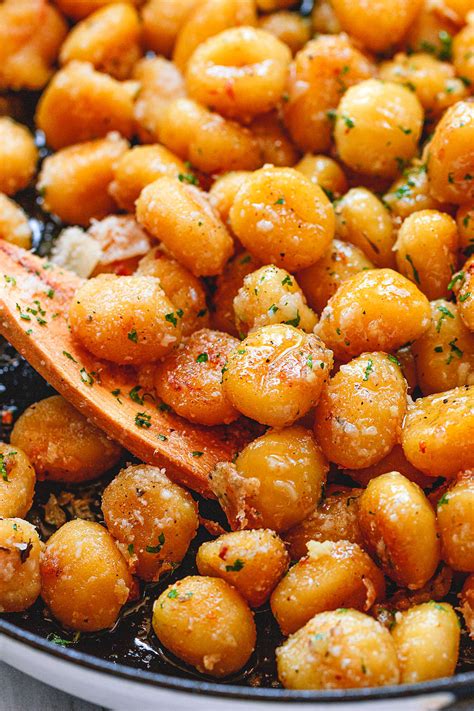 Fried Butter Gnocchi With Garlic Parmesan Recipe Eatwell101