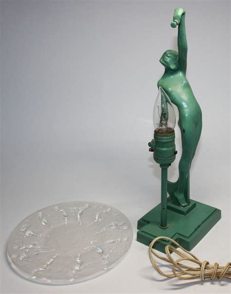 Original Frankart Art Deco Nude Lamp With Consolidated Glass Ebay