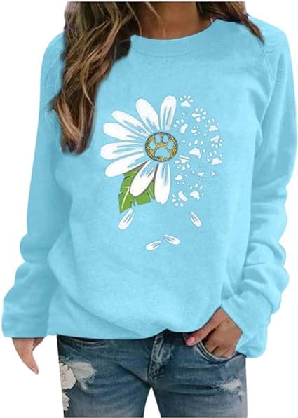 Damen Sweatshirt Bedruckt Sweatshirt Blumenmuster Vintage Casual