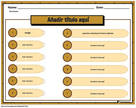 Hoja de trabajo para unir máquinas simples y sus funciones