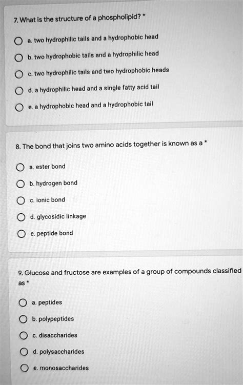 Solved What Is The Structure Of A Phospholipid A Two Hydrophilic