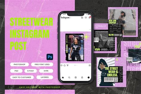 Streetwear Fashion Instagram Post Graphics Envato Elements