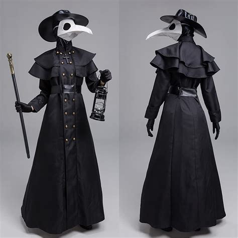 7pcs Plague Doctor Costume Crow Long Mouth Halloween Adults