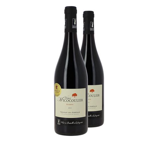 Lot de 2 Le Vieux Micocoulier Grignan Les Adhèmar Rouge 2015 pas cher