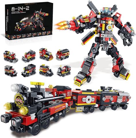 Amazon.com: Train Transformer Building Block Toys for Boys Girls Aged 6 ...