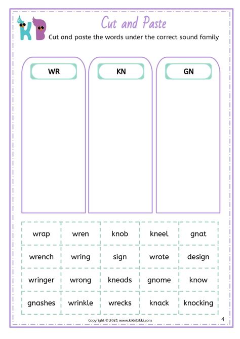 Learn To Spell Wr Kn Gn Words Free Phonics Worksheets