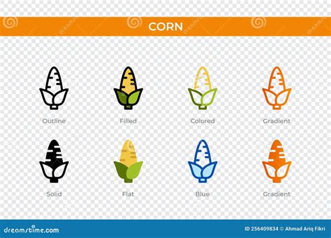 Corn Icon In Different Style Corn Vector Icons Designed In Outline