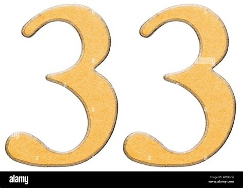 numeral  wood combined  yellow insert isolated
