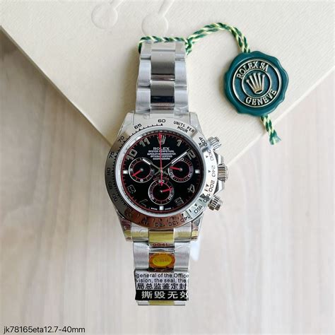 Super Clone M Quina Eta Rolex Daytona Prata Preto Mm Rolex