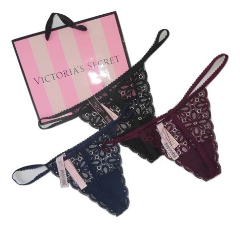 Victorias Secret Lencería Sexy Encaje Pack 3 Tangas Hilo Xs Envío gratis