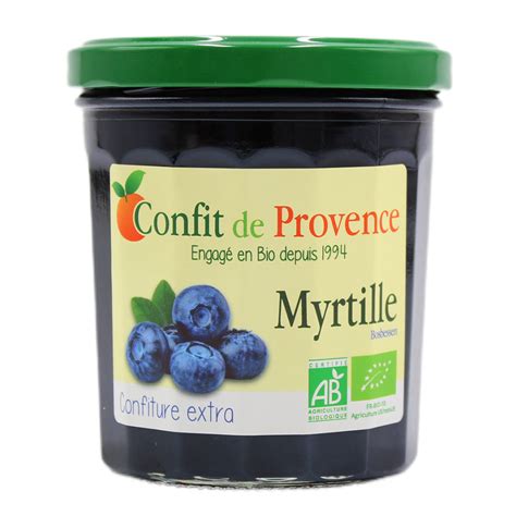 Myrtille Confiture Bio Extra 370g Confit De Provence