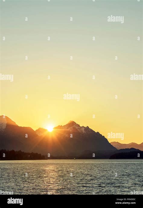 Nahuel Huapi Lake At Sunset San Carlos De Bariloche Nahuel Huapi