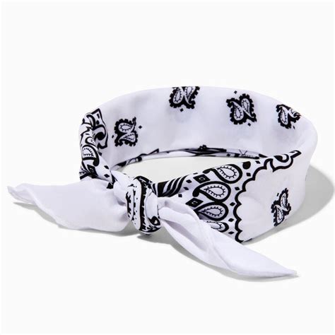 White Paisley Bandana Headwrap Claires Us