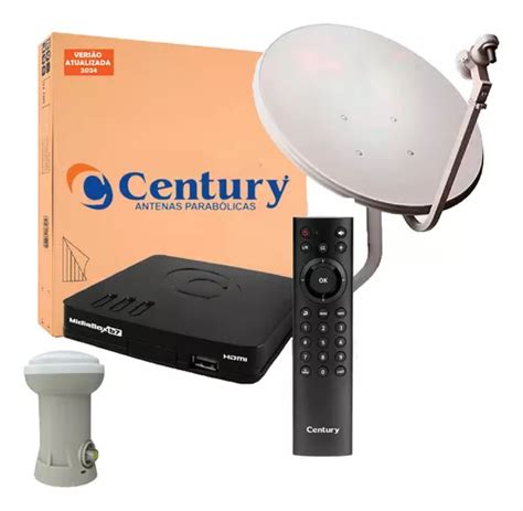 Parabolica G Century Midia Box B Kit Antena Receptor E Lnb Frete Gr Tis