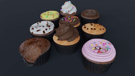 Cupcakes High Poly Pack 3d 3d Model 35 Fbx Dae Obj Blend Free3d