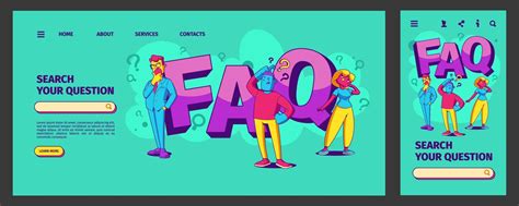 Faq Landing Page App Ui Ux Mobile Onboard Screen 12975431 Vector Art