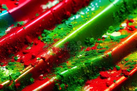 Red and Green Color Splash Art Stock Illustration - Illustration of ...