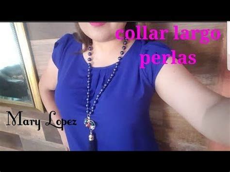 Collar Largo Con Perlas Azules YouTube Cross Necklace Chain Necklace