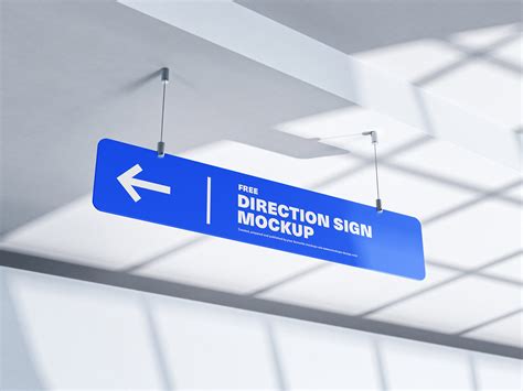 Hanging direction sign mockup - Mockups Design