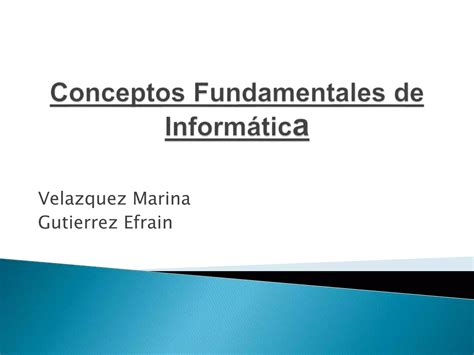 Conceptos Fundamentales De Inform Tica Ppt