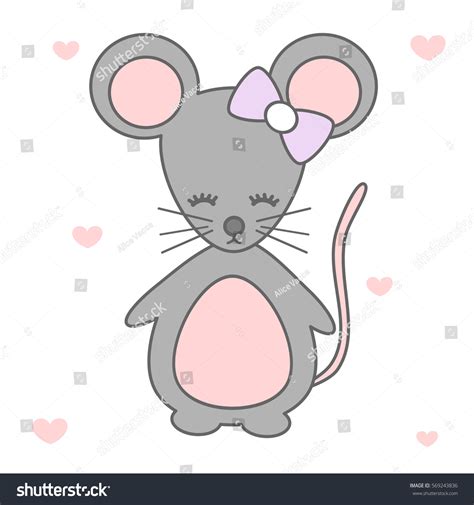 Cute Cartoon Mouse Vector Illustration Isolated Stock Vector Royalty