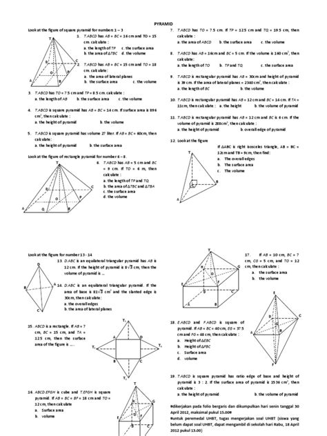 Pyramid | PDF | Triangle | Volume