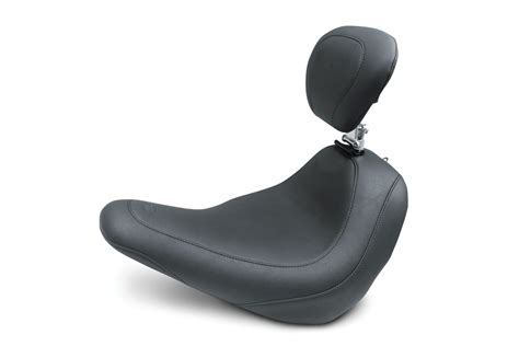 Mustang Wide Tripper Solo Seat With Rider Backrest For Harley Davidson