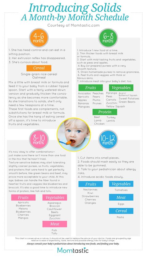 Introducing Solids A Month By Month Schedule Newborns Parenting