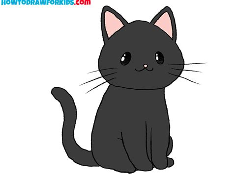 How To Draw A Black Cat Easy Drawing Tutorial For Kids