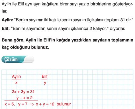 Birinci Dereceden Iki Bilinmeyenli Denklemler Konu Anlat M Sorular