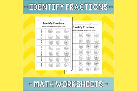 Identifying Fractions - Pie Charts Graphic by atlasart · Creative Fabrica