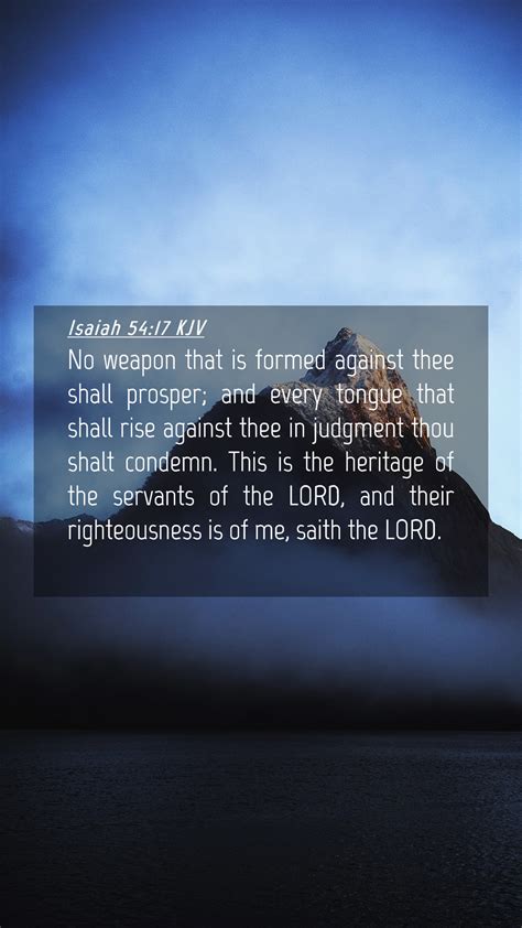 Isaiah 54:17 KJV Mobile Phone Wallpaper - No weapon that is formed against thee shall