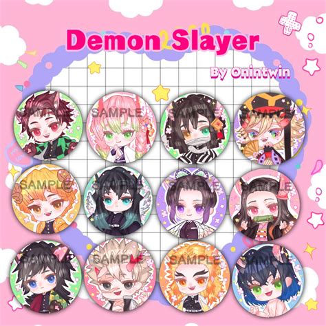 Jual Demon Slayer Button Pin By Onintwin Pocket Mirror Kimetsu No Yaiba Kny Shopee Indonesia